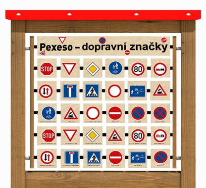 Monkeys Edukační panel Pexeso - Dopravní značky na stěnu