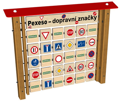Monkeys Edukační panel Pexeso - Dopravní značky na stěnu