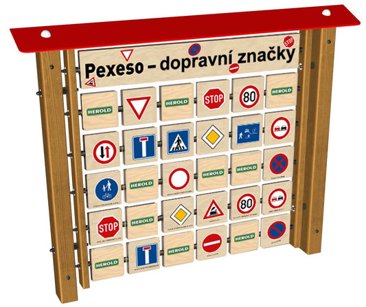Monkeys Edukační panel Pexeso - Dopravní značky na stěnu