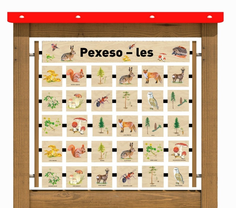 Monkeys Edukační panel Pexeso - Les na stěnu