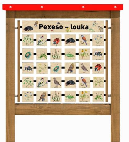 Monkeys Edukační panel Pexeso - Louka 200