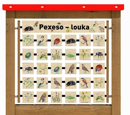 Monkeys Edukační panel Pexeso - Louka na stěnu