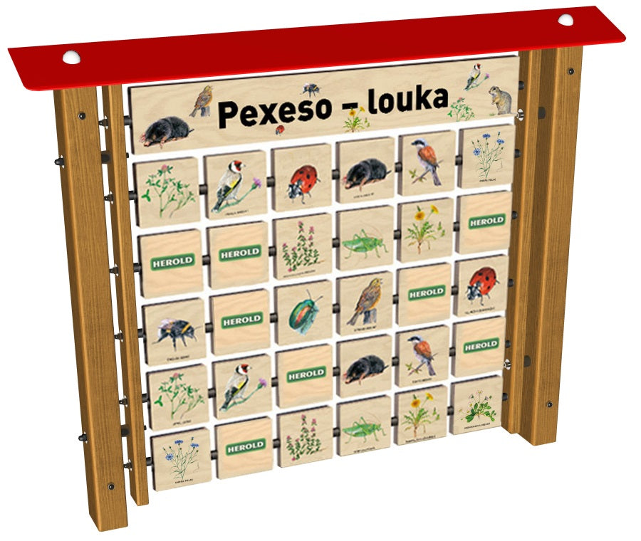 Monkeys Edukační panel Pexeso - Louka na stěnu