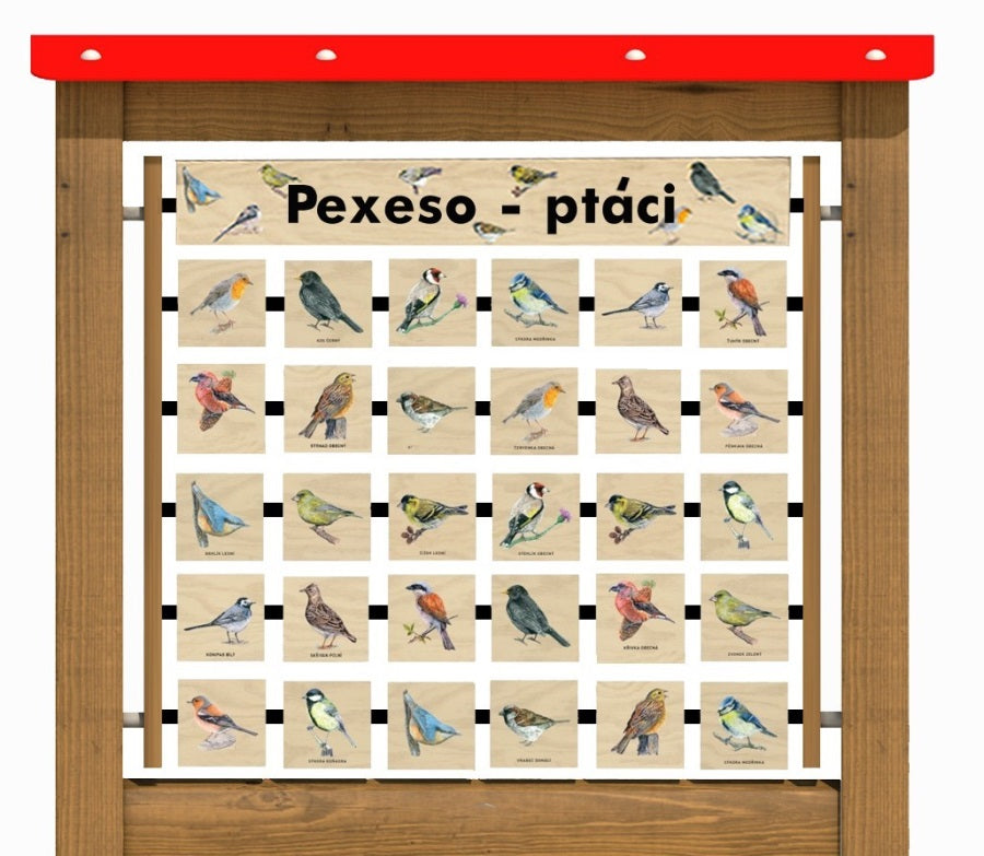 Monkeys Edukační panel Pexeso - Ptáci na stěnu