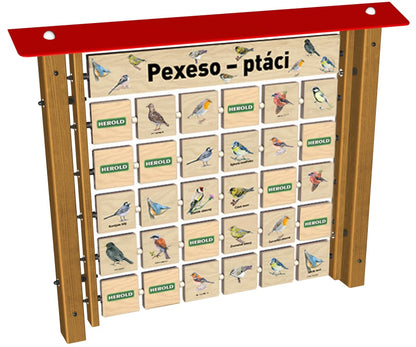 Monkeys Edukační panel Pexeso - Ptáci na stěnu