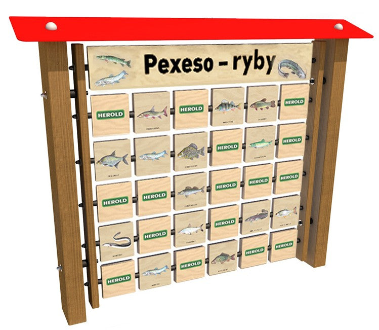 Monkeys Edukační panel Pexeso - Ryby na stěnu