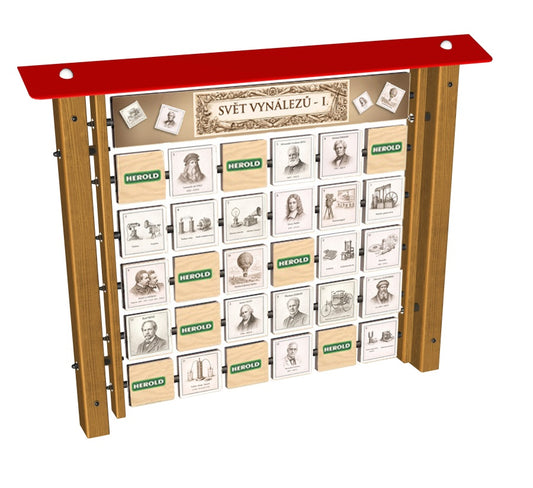 Monkeys Edukační panel Pexeso - Svět vynálezů na stěnu