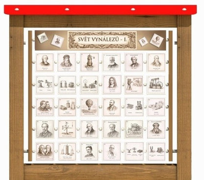 Monkeys Edukační panel Pexeso - Svět vynálezů na stěnu