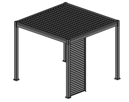 PANEL ZASTÍNĚNÍ, FIXNÍ LAMELY, HORIZONTÁLNÍ 1 m pro bioklimatickou pergolu