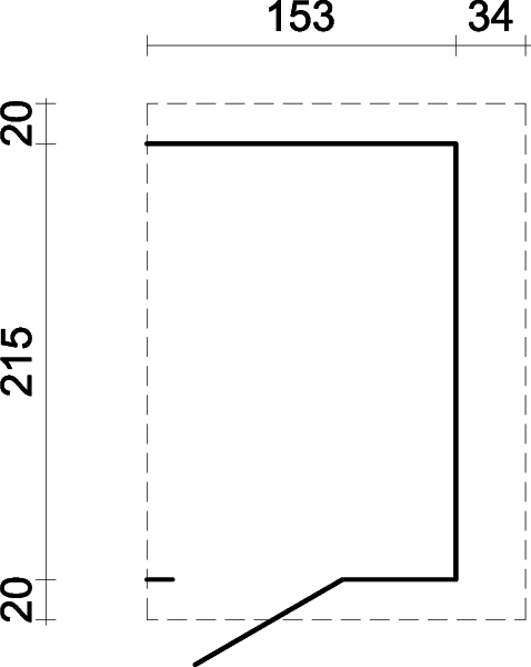 Přístavba ( kůlna 3 stěny) 3,1 m2