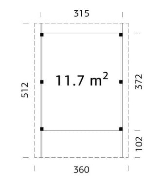 Přístřešek na auto Karl 11,7 m2