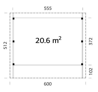 Přístřešek na auto Karl 20,6 m2