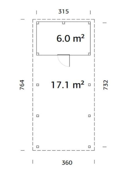 Přístřešek na auto Karl 23,1 m2 s úložným prostorem
