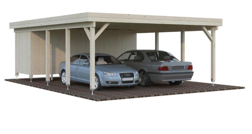 Přístřešek na auto Karl 40,6 m2 s úložným prostorem