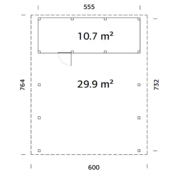 Přístřešek na auto Karl 40,6 m2 s úložným prostorem