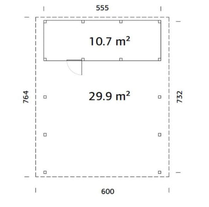 Přístřešek na auto Karl 40,6 m2 s úložným prostorem