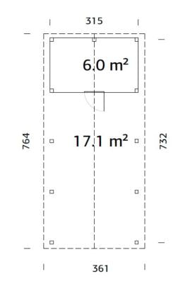 Přístřešek na auto Robert 23,1 m2 s úložným prostorem