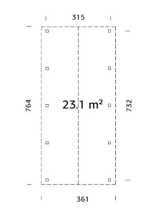 Přístřešek na auto Robert 23,1 m2