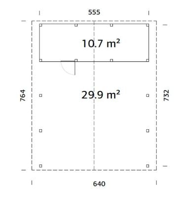 Přístřešek na auto Robert 40,6 m2 s úložným prostorem