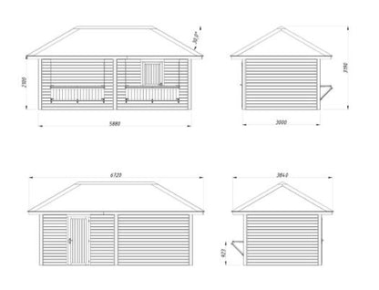 Prodejní stánek Bianca 16,6 m2 (dvě prodejní okna)