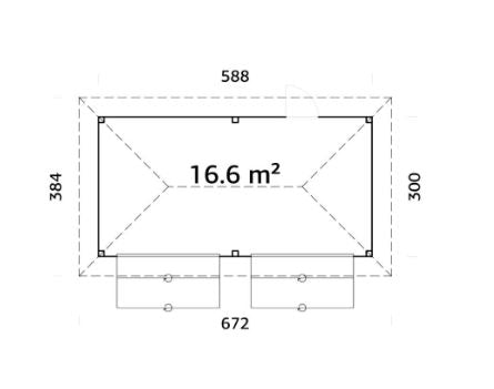 Prodejní stánek Bianca 16,6 m2 (dvě prodejní okna)