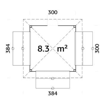 Prodejní stánek Bianca 8,3 m2 (tři prodejní okna)