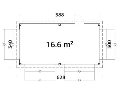 Prodejní stánek Lenna 16,6 m2 (čtyři prodejní okna)