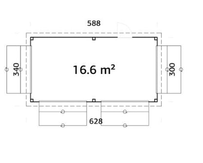 Prodejní stánek Lenna 16,6 m2 (čtyři prodejní okna)