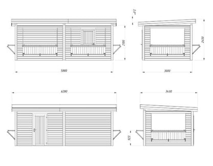 Prodejní stánek Lenna 16,6 m2 (čtyři prodejní okna)