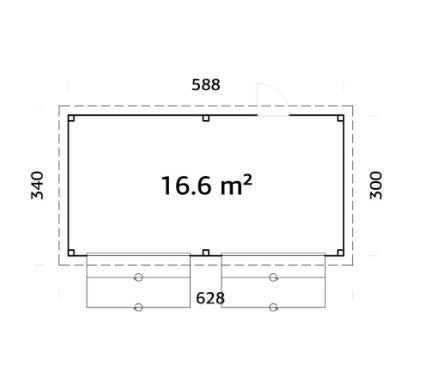 Prodejní stánek Lenna 16,6 m2 (dvě prodejní okna)