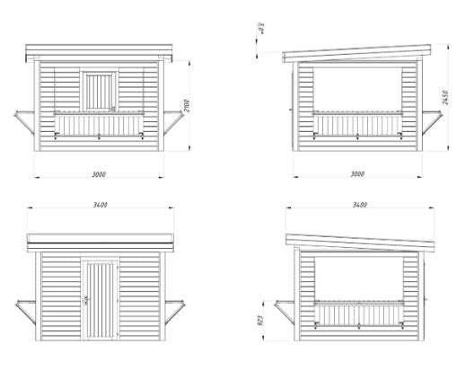 Prodejní stánek Lenna 8,3 m2 (tři prodejní okna)