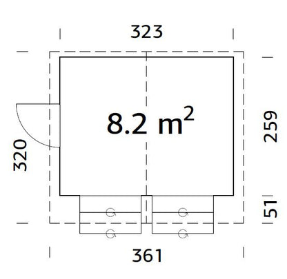 Prodejní stánek Stella 8,2 m2
