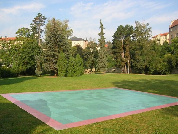 Pryžová deska 0,5x0,5 m černá - síla desky 25 mm - výška pádu 0,8 m