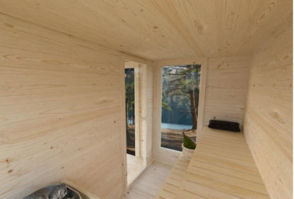 Sauna Sanna 12,8 m2 s posuvnými dveřmi
