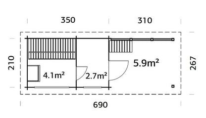 Sauna Sanna 6,8 + 5,9 m2