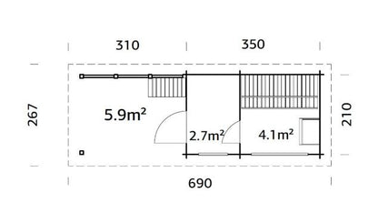 Sauna Sanna 6,8 + 5,9 m2