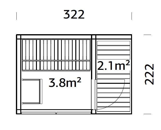 Sauna Sarah 3,8 + 2,1 m2