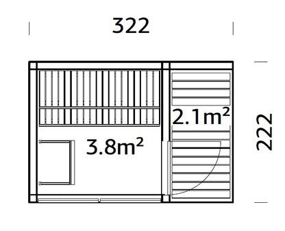 Sauna Sarah 3,8 + 2,1 m2