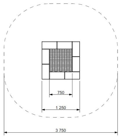 Zemní trampolína PAKO - čtvercová 1,25 m