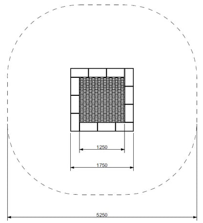 Zemní trampolína PAKO - čtvercová 1,75 m