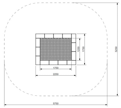 Zemní trampolína ORTA - obdelníková 1,75x2,25 m