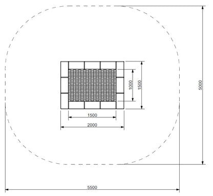 Zemní trampolína ORTA - obdelníiková 1,5x2 m