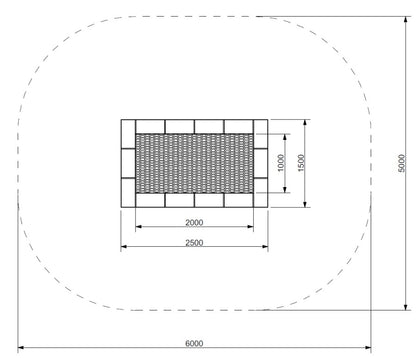 Zemní trampolína ORTA - obdelníková 1,5x2,5 m