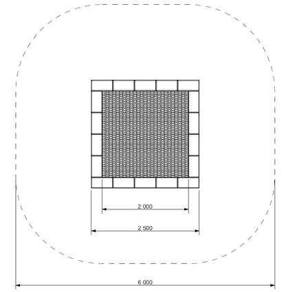 Zemní trampolína PAKO - čtvercová 2,5 m