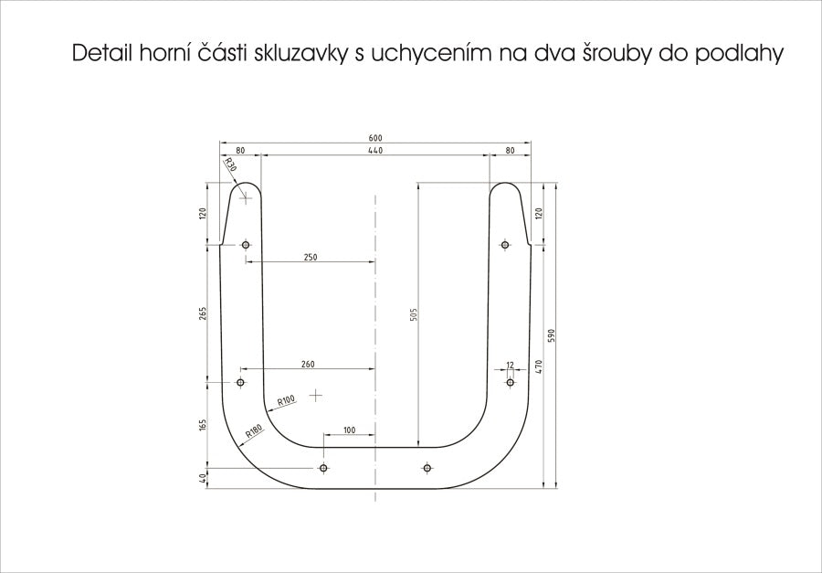 Skluzavka laminátová 5,2 m - zelená - nástup 2,5 m