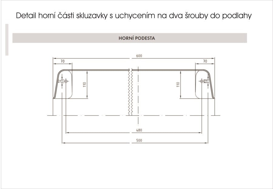 Skluzavka laminátová 5,2 m - zelená - nástup 2,5 m