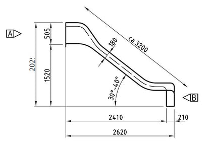 Skluzavka laminátová 3,2 m - žlutá - nástup 1,5 m