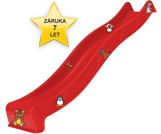 SKLUZAVKA Monkey´s Home Eko-Line s přípojkou na vodu červená 2,90 m 7 let záruka + dárek