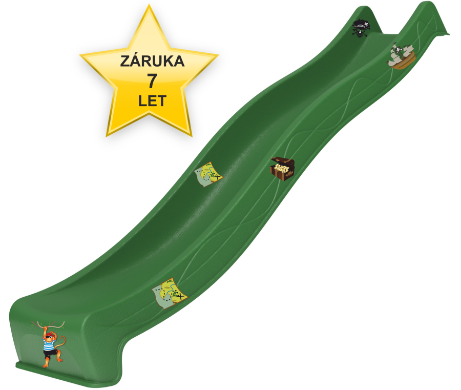 SKLUZAVKA Monkey´s Home Eko-Line s přípojkou na vodu zelená 2,90 m 7 let záruka + dárek