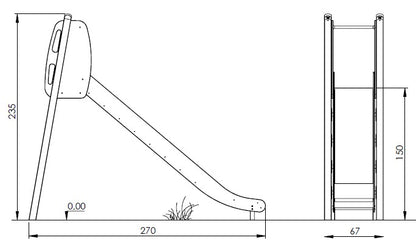 Skluzavka se schůdky 1,5m